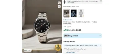 Timex Watch at ₹669