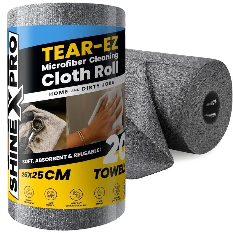 ShineXPro Microfiber Cleaning Cloth Roll, 20Pcs, 4000 Times Washable at ₹284