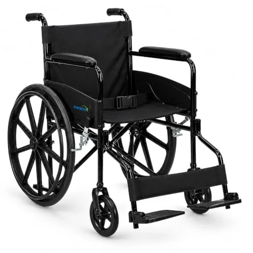 EverActiv Economy Foldable Manual Wheelchair for Old People & Patients | Heavy-Duty Carbon Steel Frame, 120 kg Capacity | 19-inch Wide Padde at ₹4,299