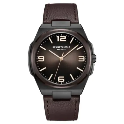 Kenneth Cole Classic Quartz Analog Brown Dial Brown Leather Strap Watch for Men - KCWGA0015203MN at ₹4,787