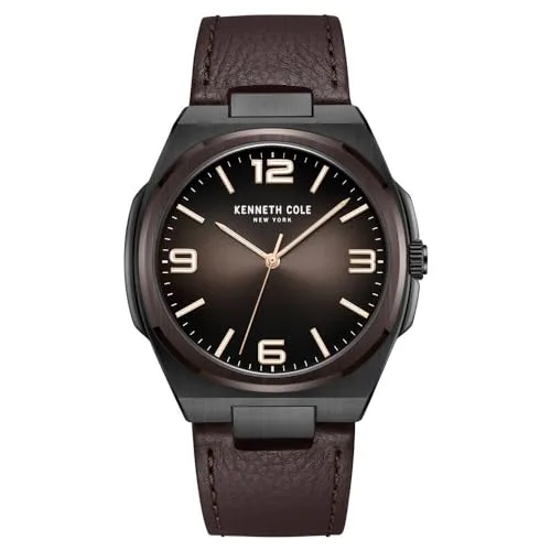 Kenneth Cole Classic Quartz Analog Brown Dial Brown Leather Strap Watch for Men - KCWGA0015203MN at ₹4,787