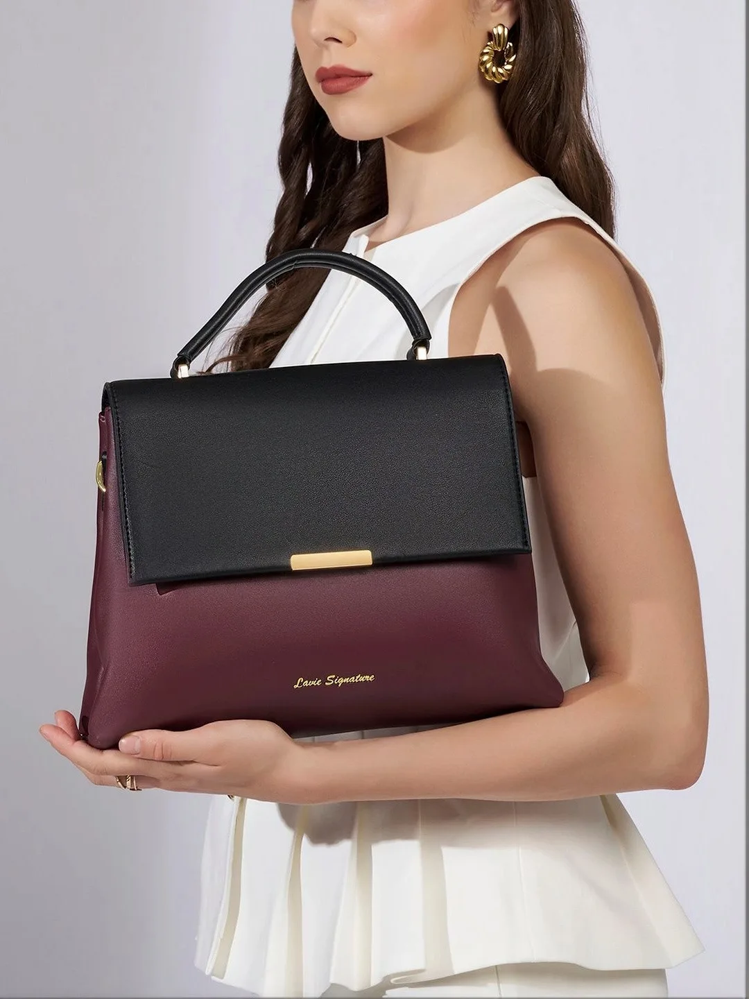LAVIE Signature Women Aspen 2C Flap Satchel Handbag at ₹2,749