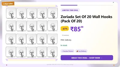 Wall Hooks (Pack Of 20) at ₹85