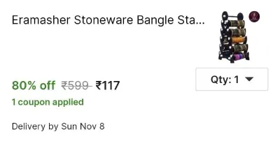 Stoneware Bangle Stand at ₹117