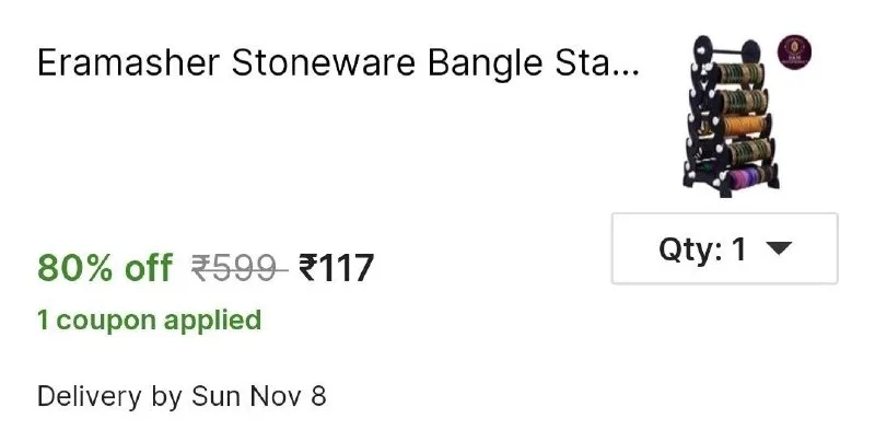 Stoneware Bangle Stand at ₹117