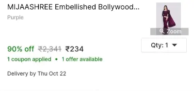 Bollywood Lycra Blend Saree at ₹234