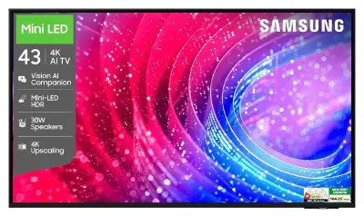 Samsung 43 inch (108cm) Mini LED 4K Vision AI 2026 Smart TV | 30W Speakers | 4K Upscaling at ₹35,490