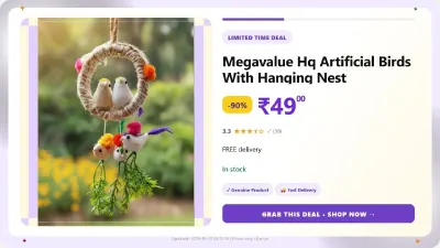 Megavalue Hq Artificial Birds With Hanging Nest at ₹49