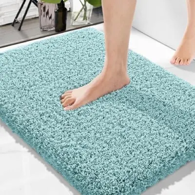 Solimo Premium Anti-Slip Microfibre Bathmat - 60cm x 40cm, Dusty Turquoise, Rectangular at ₹259
