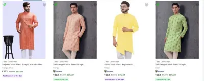Upto 86% Off - Tibra Collection Men's Kurtas