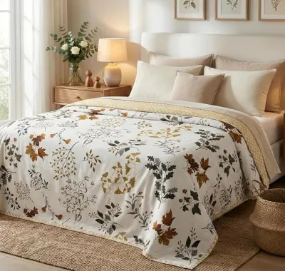 VAS COLLECTIONS Cotton AC Blanket for Double Bed (220×230 cm) | Reversible Soft Lightweight All-Season Blanket | Skin-Friendly & Breathable  at ₹432
