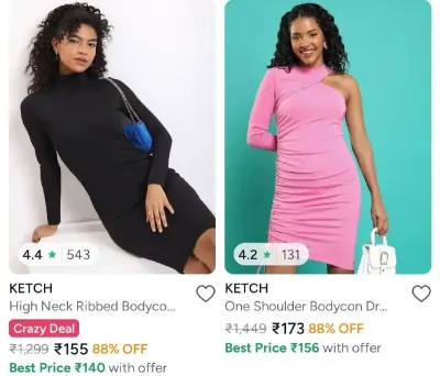 Upto 88% Off On Branded Clothing Starting From Rs.155