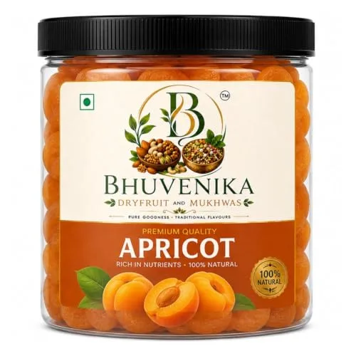 Bhuvenika Premium Turkish Dried Apricots 1Kg | Exotics Apricots Dry Fruits, Seedless Apricots, Khumani at ₹455