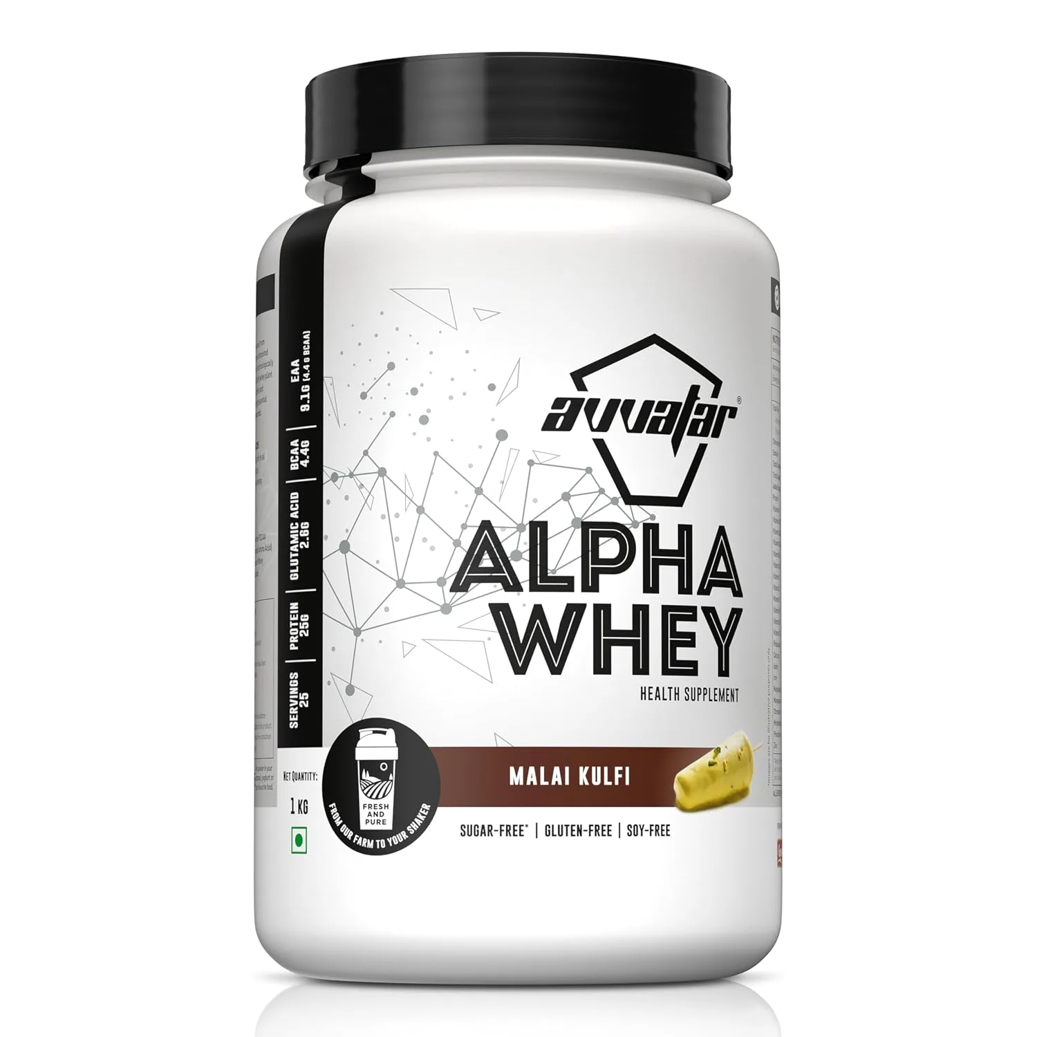 Avvatar Alpha Whey Protein - Malai Kulfi, 1 Kg at ₹2,655