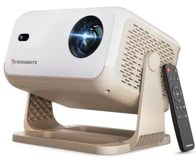Crossbeats LumeX Cine Projector 4K Ultra HD Support, Native 1080P, 16000 Lumens, Smart Android Mini Projector for Room, Auto Focus, WiFi Blu at ₹14,25