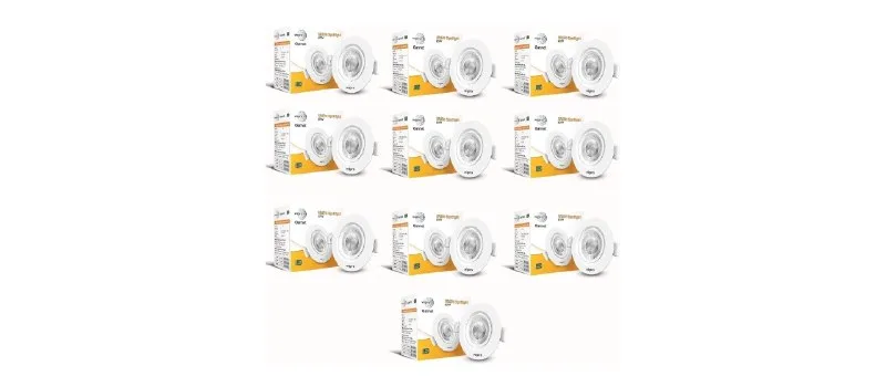wipro Garnet 12W LED Wave Spotlight (Pack of 10) at ₹3,536