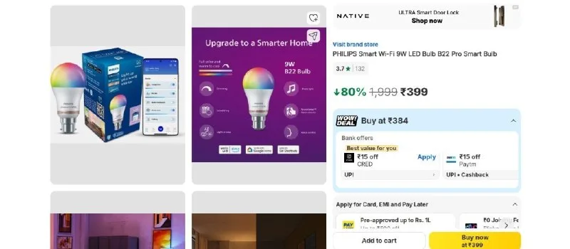 Philips Smart Wi-Fi LED at ₹399
