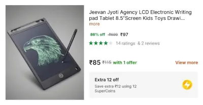 LCD Writing Pad at ₹97