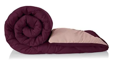 Solimo Microfibre Reversible Comforter, Single (Plum Purple and Moody Mauve, 200 GSM) at ₹699
