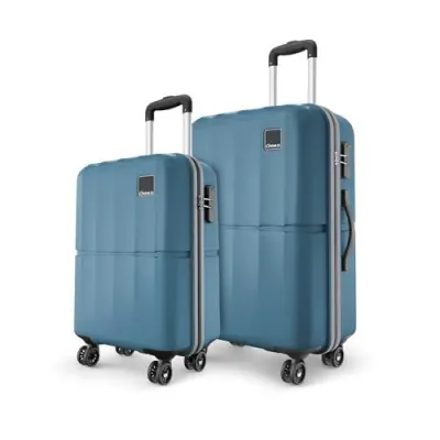 Safari Genius Theo 8 Wheels Set of 2 (Cabin + Medium) Trolley Bags, Hard Case Polycarbonate, 360 Degree Wheeling Carry-on & Check-in Luggage at ₹2,758