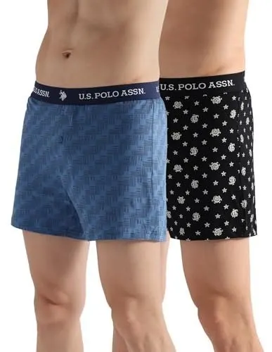 U.S. Polo ASSN. Mens OEX09 Comfort Regular Fit Solid Boxers - Pack of 2 at ₹475