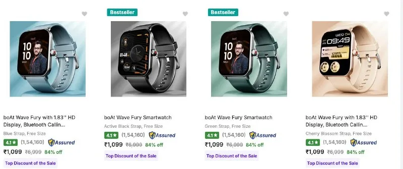 boAt Wearable Smart Devices at minimum 75% Discount