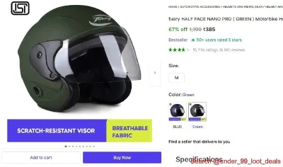 Full Face Bike Helmet at ₹385