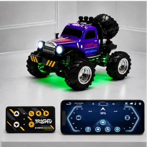 GRAPHENE 1:64 Diecast Remote Control Monster Truck Mini Off Road RC 4×4 Smart Phone Connect Metal Toy Car 2.4GHz Wireless Big Rubber Tyres L at ₹979
