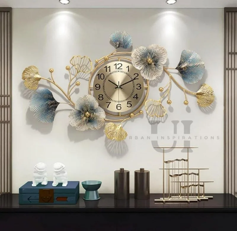 Metal Wall Clock Big Antique Decorative Stylish Latest Watch & Decoration Design at ₹598