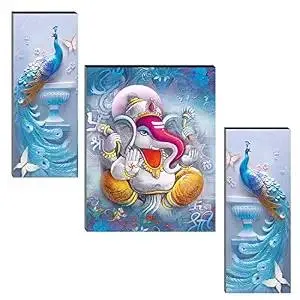 Indianara Set of 3 Ganesha with Peacocks Painting at ₹79