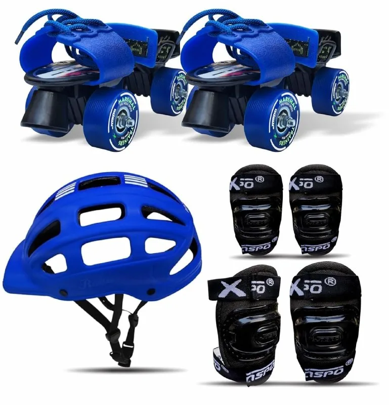 jaspo Unisex Marshal Trainers Adjustable Inline_Skate_Wheel Roller Skates Combo at ₹920