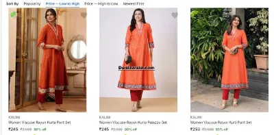 Kalini Kurti Sets 91% off From 245
