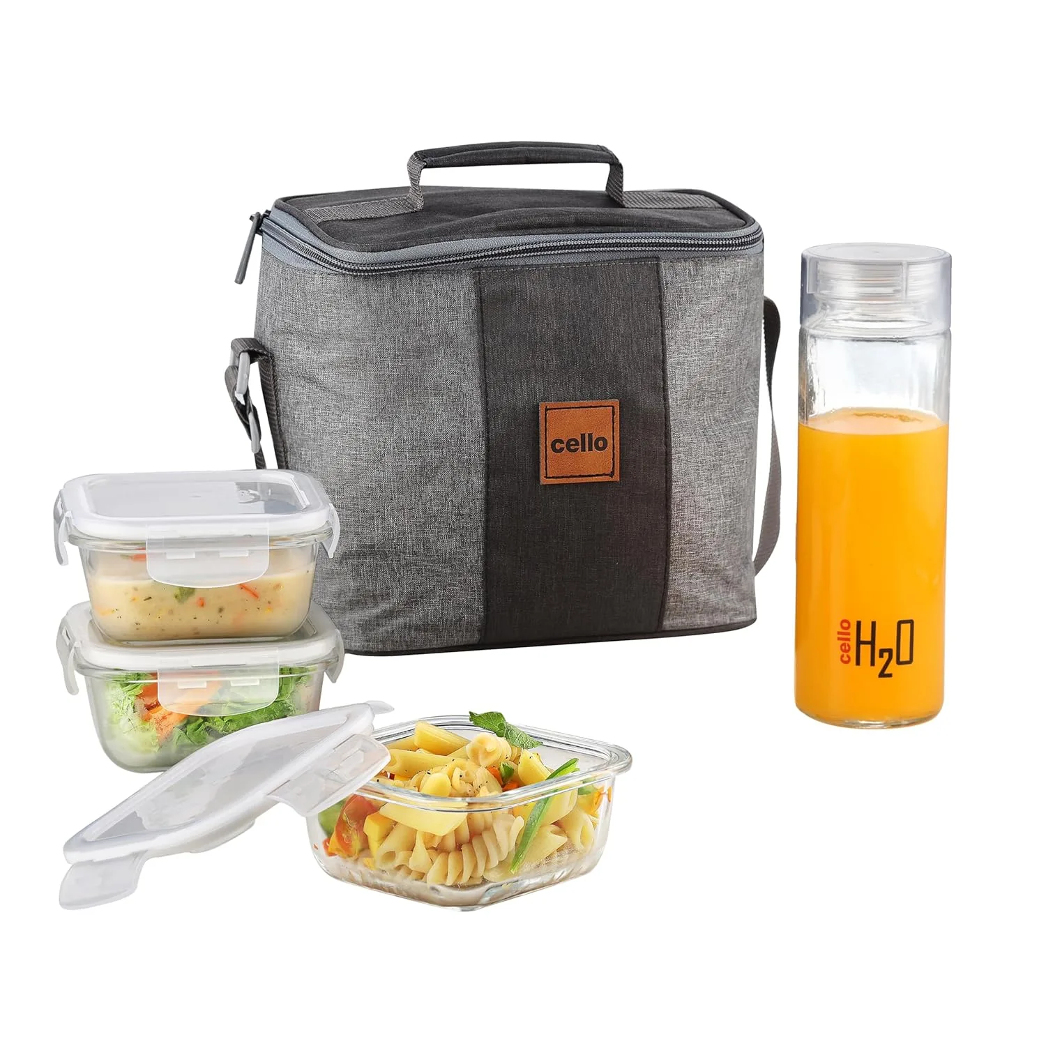 CELLO Glassy Square Lunch Box with Jacket for Office, Transparent at ₹492