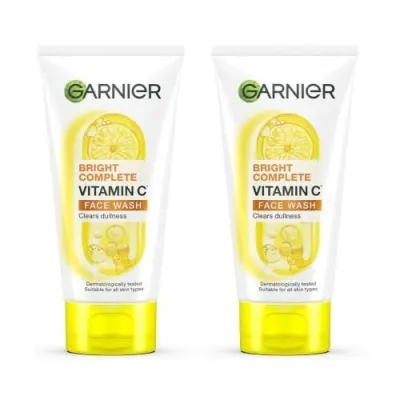 Garnier Bright Complete Skin Naturals Vitamin C Face Wash, 150g(Pack of 2) at ₹278