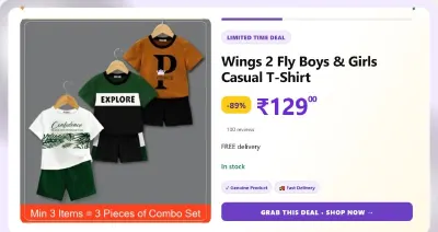 Boys & Girls Casual T-Shirt - Shorts at ₹129