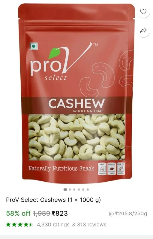 ProV Select Cashews at ₹823