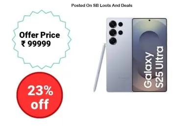 Samsung Galaxy S25 Ultra 5G AI Smartphone (Titanium Silverbl at ₹94,999