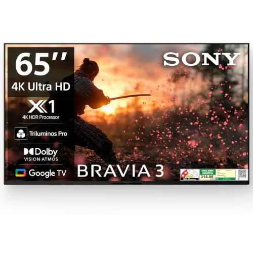 Sony BRA 3 Series 164 cm (65 inches) 4K Ultra HD AI Smart LED at ₹89,990