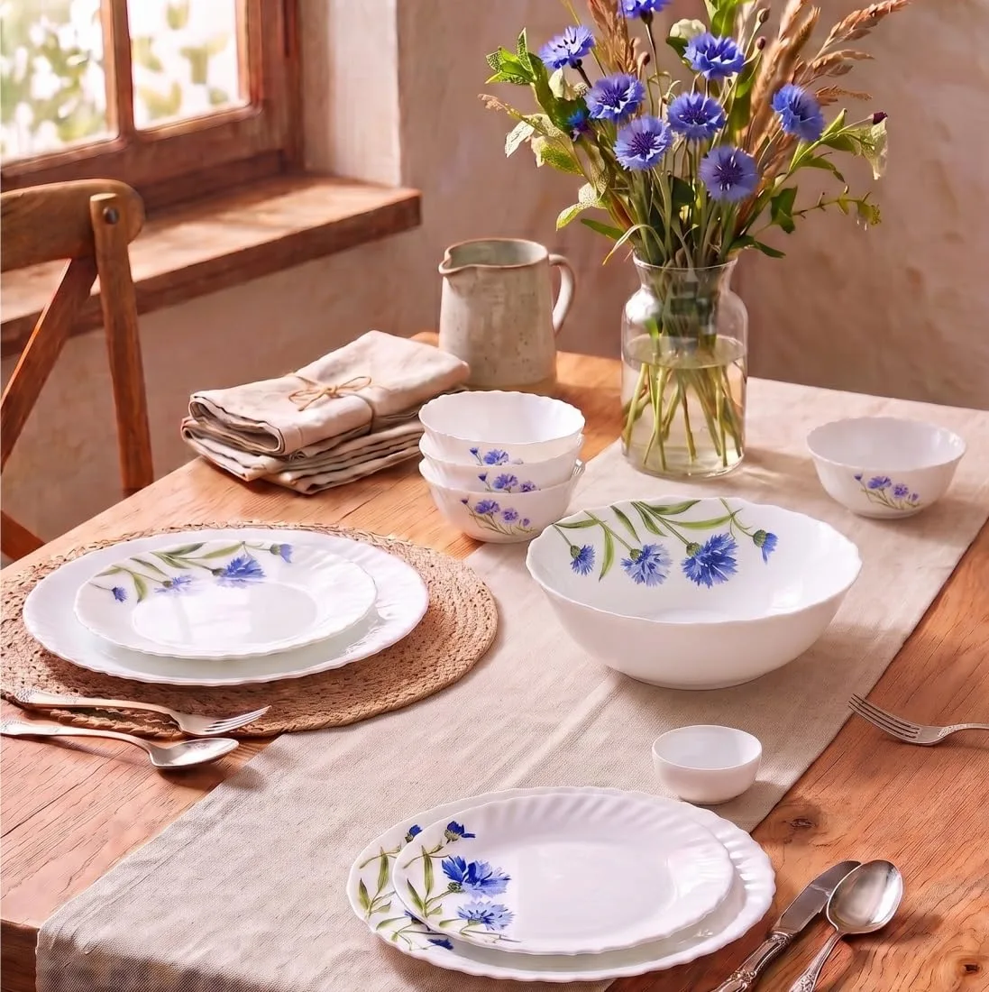 La Opala Novo Opalware Dinner Set at ₹360