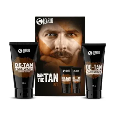 Beardo Ban the Tan Kit | Grooming kit for men | Detan Facewash for men with Coffee extracts & Vitamin E| Detan Face Scrub for Men | Rakhi Gi at ₹232