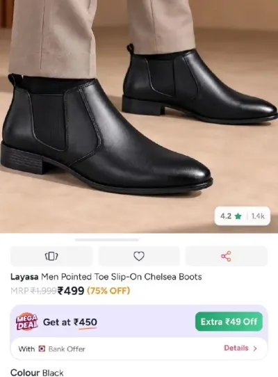 Men boots at ₹450