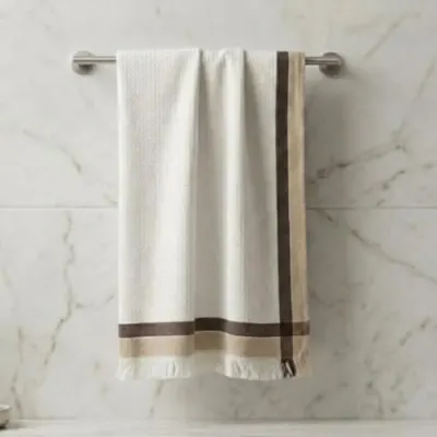 Athom Living Light Weight Cotton Premium Waffle Border Bath Towel 75x150 cm at ₹127