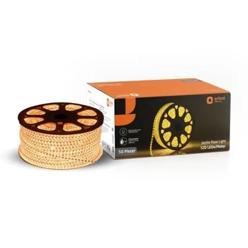 Orient Electric Joylite LED Rope Light 50 m Warm White | 120 LED per Meter | Indoor and Outdoor use for Home Decoration | Direct Plug-in | I at ₹2,699