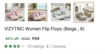 VIZYTRIC Women Flip Flops at ₹99