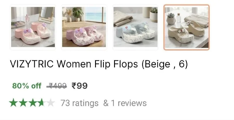 VIZYTRIC Women Flip Flops at ₹99