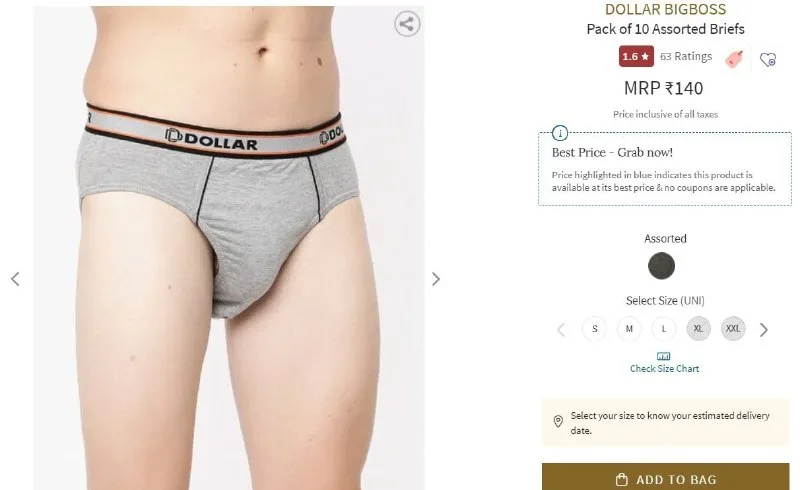 Dollar Bigboss Innerwear's at ₹140