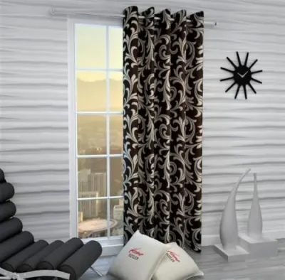 Woah Polyester Printed Eyelet Door & Window Curtain, Pack of 1 (Multicolor,5 feet) at ₹97