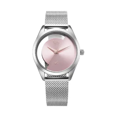 Fastrack Vyb Runway Quartz Analog Pink Dial Silver Stainless Steel Strap Watch for Girls at ₹1,160
