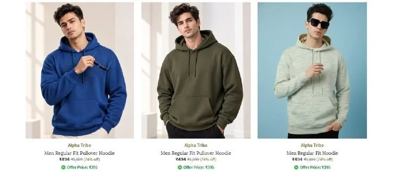 ALPHA TRIBE HOODIES at ₹499