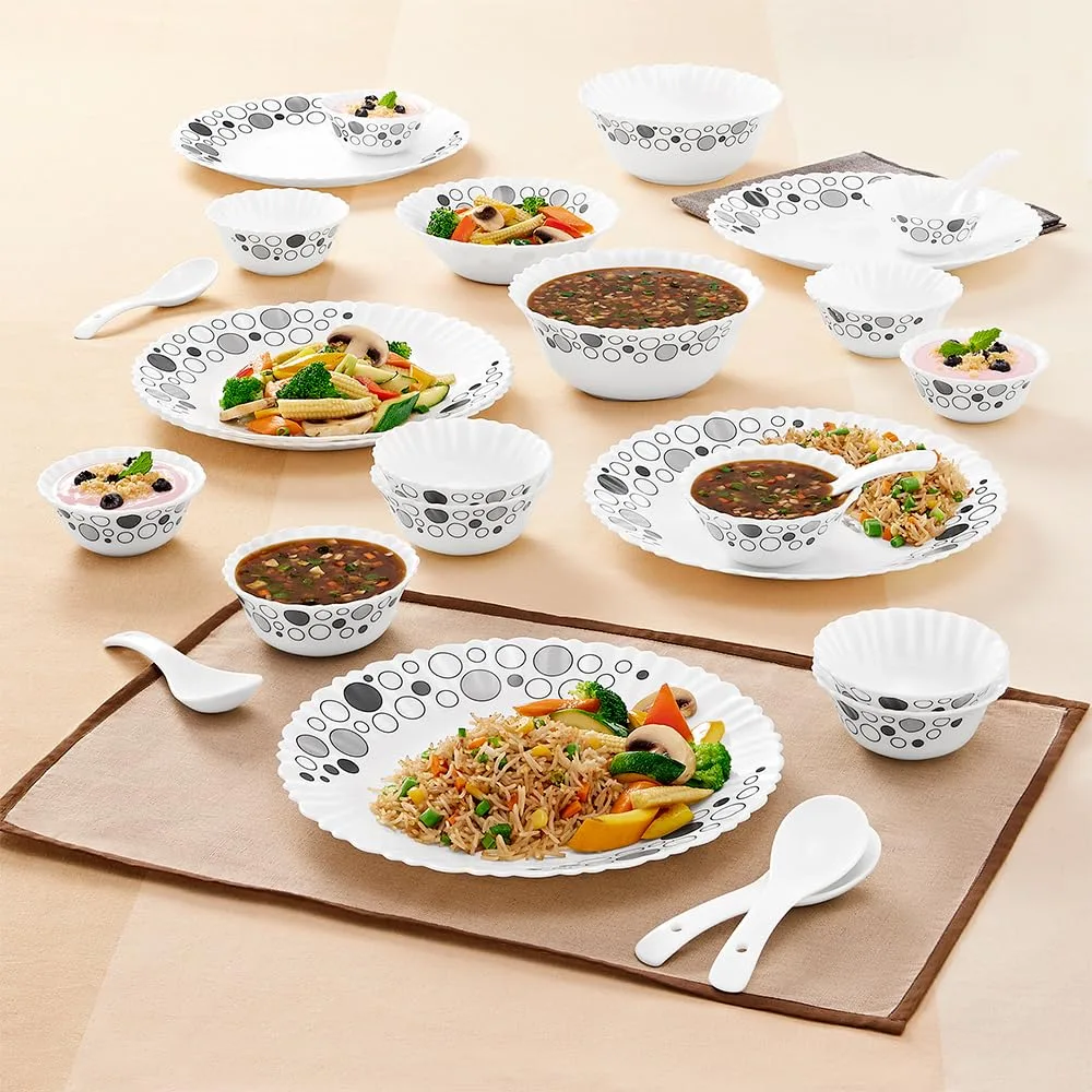 Larah by Borosil 27pc Opalware Dinner Set at ₹1,540